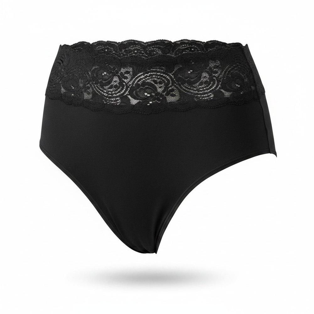 Bleyle Vintage Silk Knit Black Panties Lace Waistband Deadstock NWT Coquette